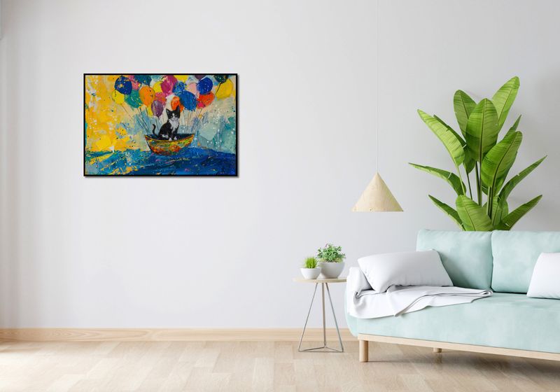 Plakat 91,5x61cm Kot na Łodzi zdjęcie 4