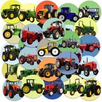 NAKLEJKI NA ZESZYT NALEPKA Z POSTACIAMI KÓŁKO TRAKTOR CIĄGNIK WZORY 23EL