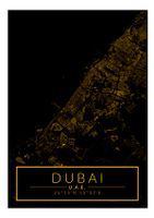 Dubai mapa złota - plakat 61x91,5 cm