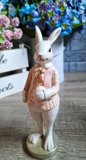 FIGURKA WIELKANOCNY PAN ZAJĄC KRÓLIK model XVI róż zdjęcie 9