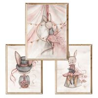 Zestaw trzech plakatów dla dzieci Ballerina 2