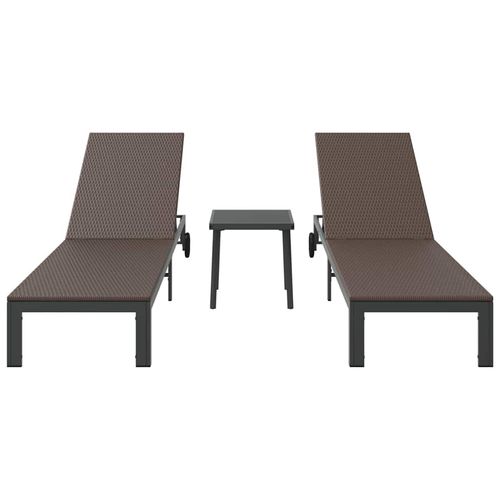 Leżak z poduszką 2 pcs Brązowy 40 x 39 x 40.5cm polirattan na Arena.pl