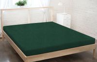 Prześcieradło frotte z gumką 120x200 ciemnozielone GRUBE