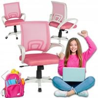 Fotel Obrotowy Młodzieżowy Różowy Krzesło Obrotowe Dla Dziecka NATE