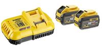 zestaw zasilający ładowarka xr 54v + 2*9.0ah - dw dcb118x2