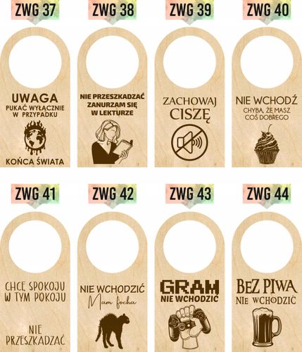 ZAWIESZKA NA DRZWI KLAMKĘ drewniana grawerowana POSZĘ NIE WCHODZIĆ na Arena.pl