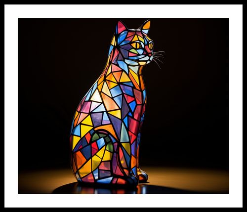 Plakat 60x50cm Koci Witraż na Arena.pl