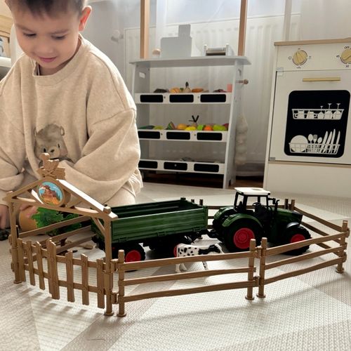 WOOPIE Zestaw Mini Farma Traktor Zwierzęta Osada Farma Rolnik 1:24 na Arena.pl