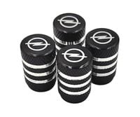 OPEL nakrętki na wentyle ALUMINIOWE kapturki OPEL wentylki 4szt. CZARNE