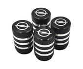 OPEL nakrętki na wentyle ALUMINIOWE kapturki OPEL wentylki 4szt. CZARNE