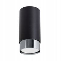Lampa oprawa sufitowa punktowa czarna chrom tuba 12.5 cm spot Sollux