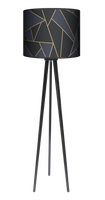 Lampa podłogowa - stojąca drewniana trójnóg duża - Mozaika black