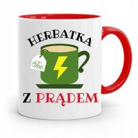 Kubek Czerwony Dla Elektryka Herbatka Z Prądem Z Nadrukiem Ze Zdjęciem