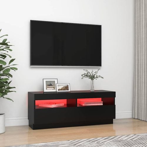 Szafka pod TV z oświetleniem LED, czarna, 100x35x40 cm na Arena.pl