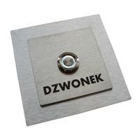 Przycisk dzwonka do domofonu wyjścia furtki bramy drzwi INOX LED srebrny