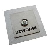 Przycisk dzwonka do domofonu wejścia furtki bramy drzw stal LED inox 10x10