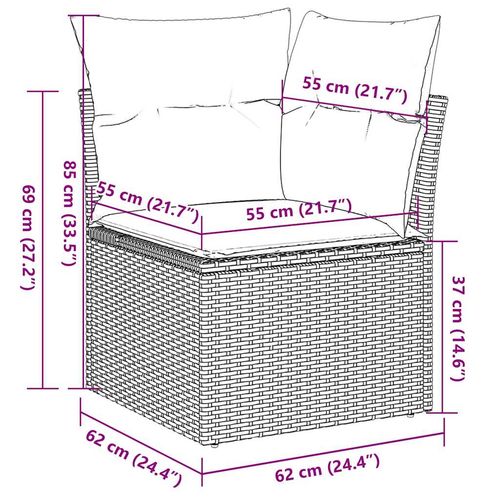 8-cz. zestaw mebli ogrodowych z poduszkami, beżowy, polirattan na Arena.pl