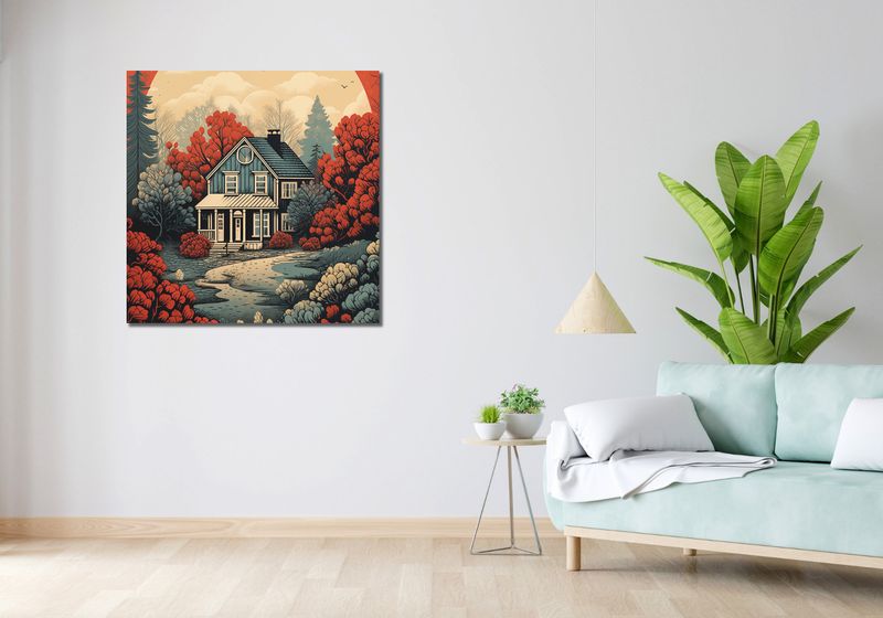 Obraz 90x90cm Idylla Rustykalna zdjęcie 2