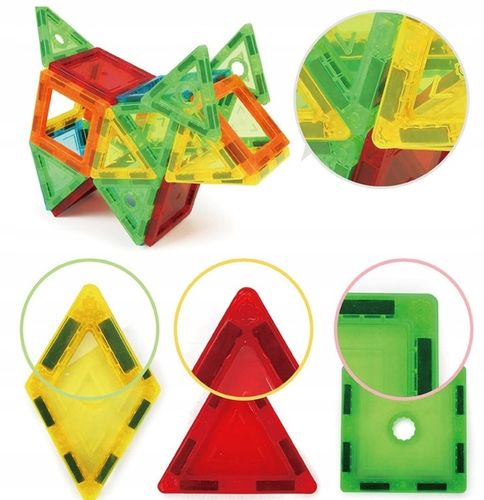 Klocki Magnetyczne Duże Konstrukcyjne 3D Magnetic Tiles Zestaw 106 element. na Arena.pl