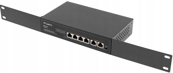 SWITCH LANBERG 4X 100MB POE+/2X RACK 60W 10' 19' zdjęcie 8