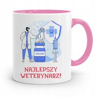 Kubek Różowy Weterynarza Najlepszy Weterynarz Z Nadrukiem Ze Zdjęciem