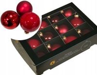 SZKLANE BOMBKI BOMBKA Ze Szkła 6cm 12szt Czerwone