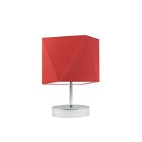 Lampka PASADENA abażur czerwony stelaż chrom