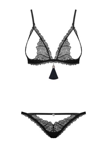 Romanesa komplet otwarty czarny - Obsessive L/XL na Arena.pl