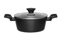GARNEK NA ZUPĘ ALUMINIOWY CZARNY Z POKRYWKĄ Z UCHWYTAMI 2,2 L ŚR 20 CM