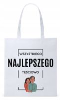 Dla Teściowej Mamy Prezent Torba Eco Biała Shopper Z Nadrukiem Ze Zdjęciem