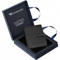 KOCHMANSKI portfel męski skórzany czarny RFID pionowy skóra rozbudowany