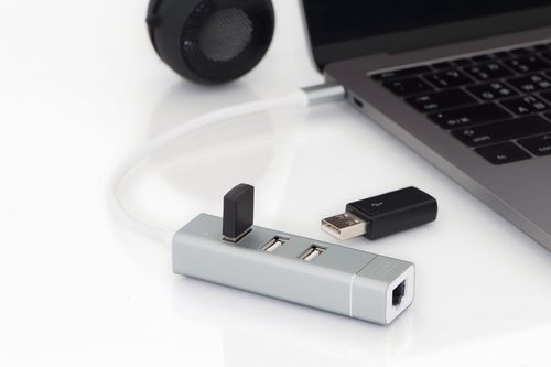 Digitus | USB Type-C 3-Port Hub + Fast Ethernet LAN Adapter | DA-70253 na Arena.pl