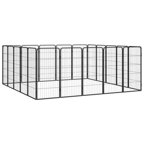 Kojec dla psa, 20 paneli, czarny, 50x100 cm, stal na Arena.pl