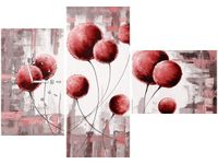 100CM 70CM ZEGAR 3 ELEM ABSTRAKCYJNE DMUCHAWCE CZERWIENI ŚCIENNY OBRAZ