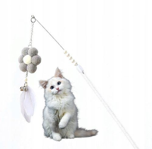 ZABAWKA DLA KOTA WĘDKA Z MASKOTKĄ 12 SZARA na Arena.pl