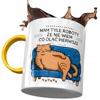 Kubek Żółty Śmieszny Zabawny Tyle Roboty Prezent Z Nadrukiem Ze Zdjęciem