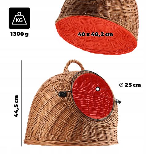 KADAX Transporter Wiklinowy Dla Psa Kota Kosz 49cm na Arena.pl