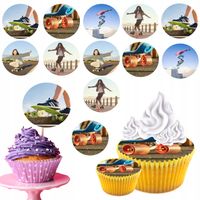 OPŁATEK na BABECZKI MUFFINKI zestaw na urodziny 12szt. - DESKOROLKA ROLKI