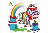 Fototapeta 3D dla dzieci zebra tęcza 200x130 FLIZ