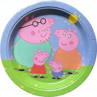 TALERZYKI PAPIEROWE ŚWINKA PEPPA ZESTAW URODZINOWY NA PRZYJĘCIE 6SZT