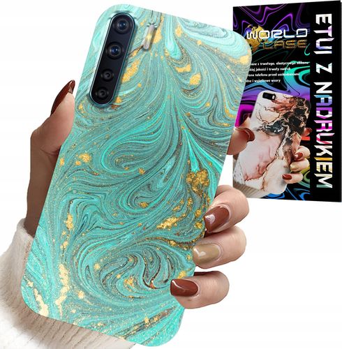 ETUI DO OPPO A91 - MARMURKOWE WZORY + SZKŁO HARTOWANE na Arena.pl