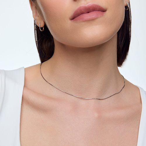 srebrny łańcuszek żmijka srebro rodowane 925 | 40cm na Arena.pl