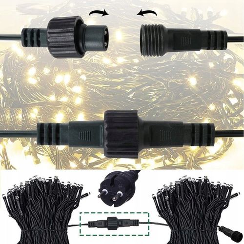 LAMPKI CHOINKOWE 500 LED NIEBIESKIE FLASH ZEWNĘTRZNE WEWNĘTRZNE GRUBY KABEL na Arena.pl