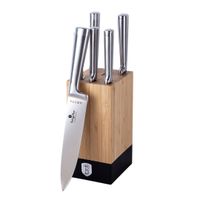 zestaw noży berlinger haus bh-2804 w bloku bambusowym