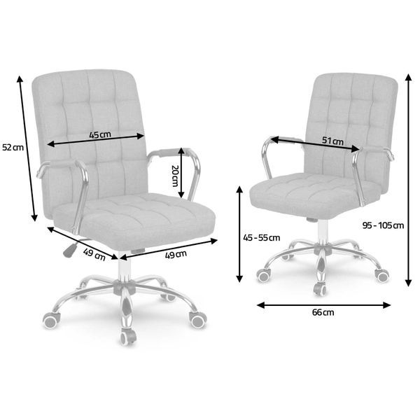 Fotel biurowy materiałowy Benton niebiesko-biały zdjęcie 6