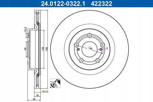 TARCZA HAM PRZOD 282X22 V ATE na Arena.pl