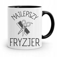 Kubek Czarny Prezent Fryzjera Najlepszy Fryzjer Z Nadrukiem Ze Zdjęciem