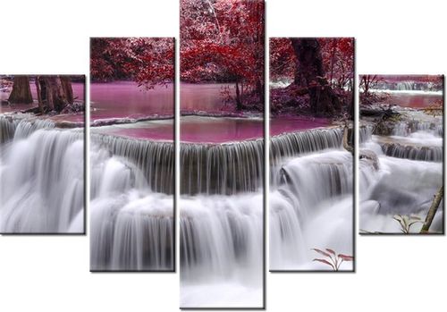 105CM 150CM OBRAZ 5 ELEM WODOSPAD DONG PEE SUA DRUK na Arena.pl