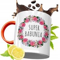 Kubek Pomarańczowy Dla Babci Dzień Babci Prezent Z Nadrukiem Ze Zdjęciem