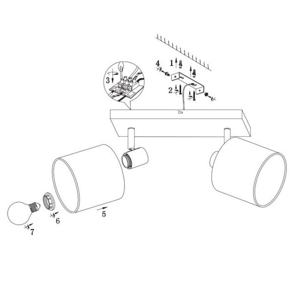 Czarny plafon do jadalni Tommy R80332079 natynkowe tuby ruchome zdjęcie 5